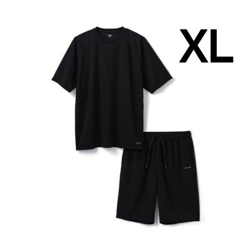 ECLEAR リカバリーウェア　半袖　上下セット　ブラック　XLサイズ