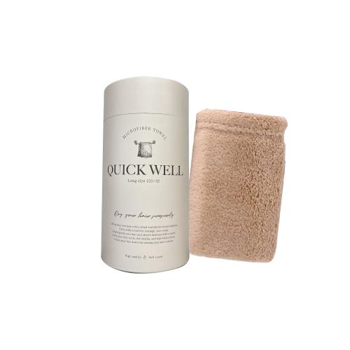 マイクロファイバーヘアケアタオル　QUICKWELL　ベージュ
