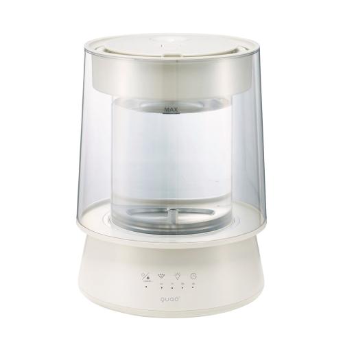 【返品不可】ハイパワーガラススチーム加湿器 GLASS　アイボリー(QS649IV)