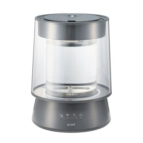 【返品不可】ハイパワーガラススチーム加湿器 GLASS　グレー(QS649GY)